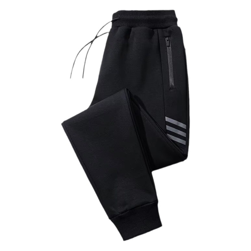 Pantalones deportivos de hombre con forro polar para otoño e invierno, pantalones casuales holgados de pierna recta, pantalones de moda casual para hombre.