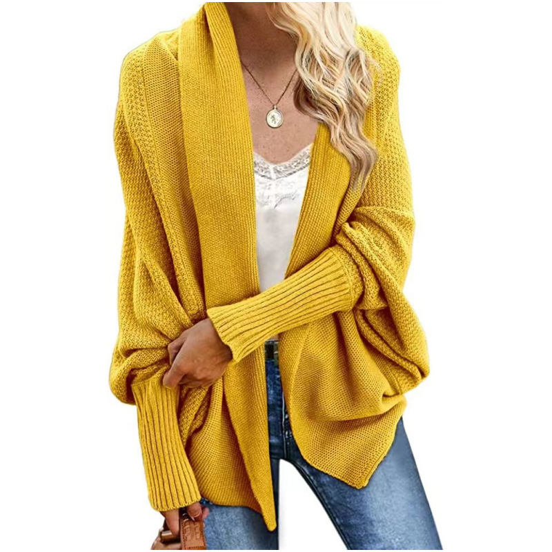 Europa y América transfronteriza Amazon AliExpress de punto chal suéter Batwing manga más tamaño de punto cardigan suéter abrigo