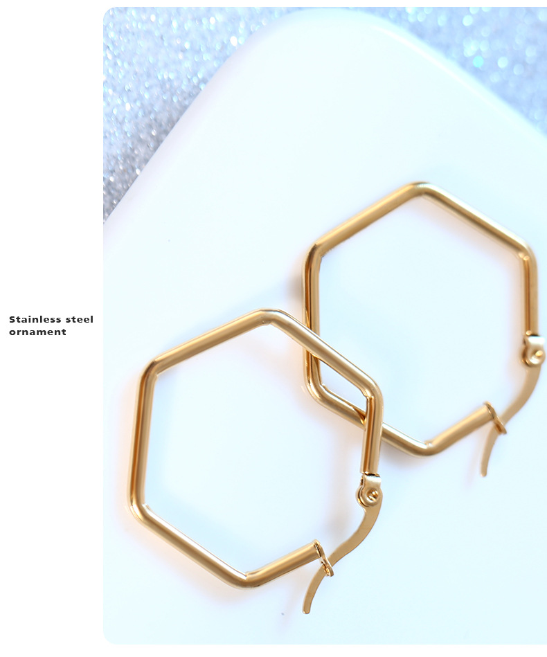 Simple Style Geometric Stainless Steel Plating Earrings 1 Pair