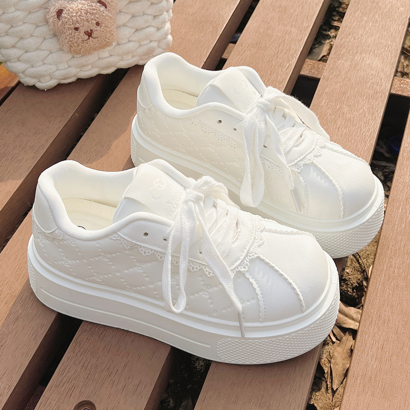 Cute Lace Thick-Soled Loafers 2026 Spring New Versatile Sneakers Yuanbo N3612 Dropshipping Cute Lace Thick-Soled Loafers 2026 Spring New Versatile Sneakers Yuanbo N3612 Dropshipping