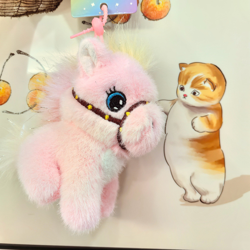 Five-color small sitting horse plush toy doll doll doll pendant key chain