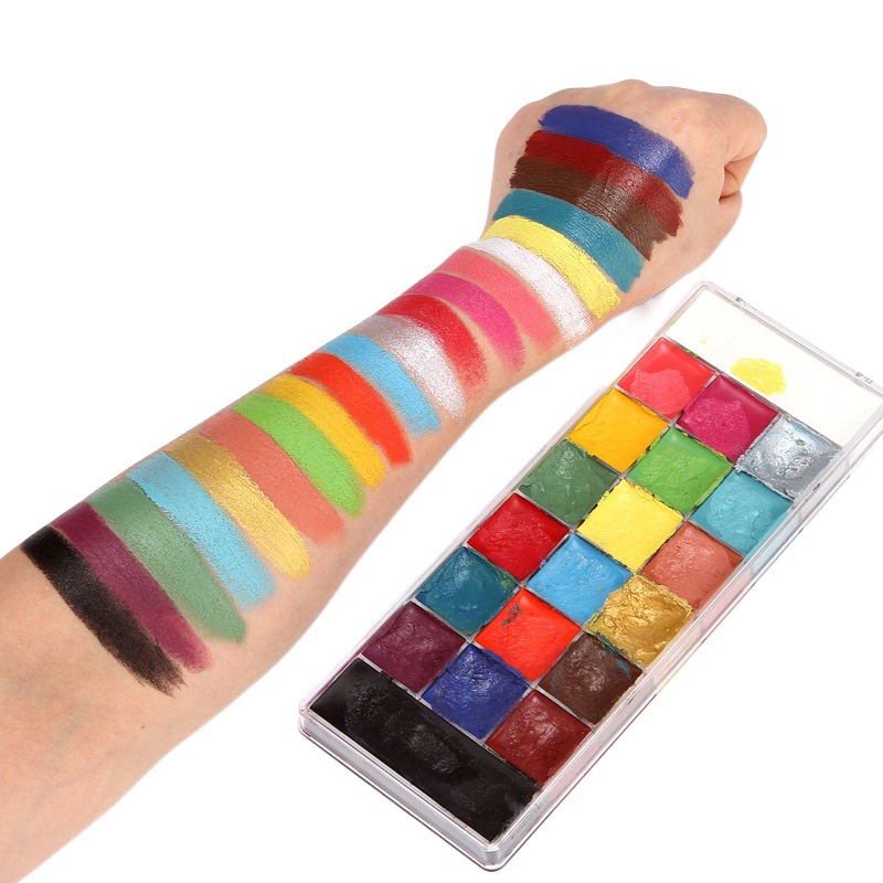 Transfronterizo nuevo 20-color aceitoso Cara color cuerpo pintura etapa maquillaje cara pintura Halloween transfronteriza Placa de maquillaje