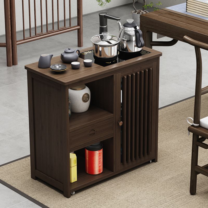 Tea Cabinet with Integrated Kettle, Small Tea Table, Mobile Tea Table, Simple Tea Table