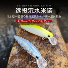Long-range sinking Minnow 4g 7g 10g Silver Minnow Blade Dead Retrieve System Lure Bass XIDIAOYU