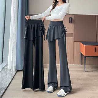 2026新款假两件喇叭裤女瑜伽微喇裙裤春秋薄健身运动遮挡裙鲨鱼裤