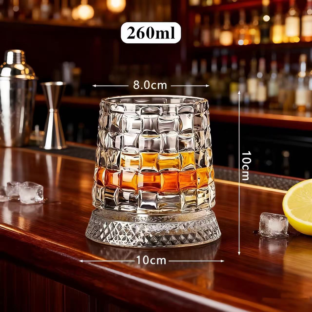 Taza giratoria de McLaren con taza giratoria de base de taza de whisky taza de vino extranjero