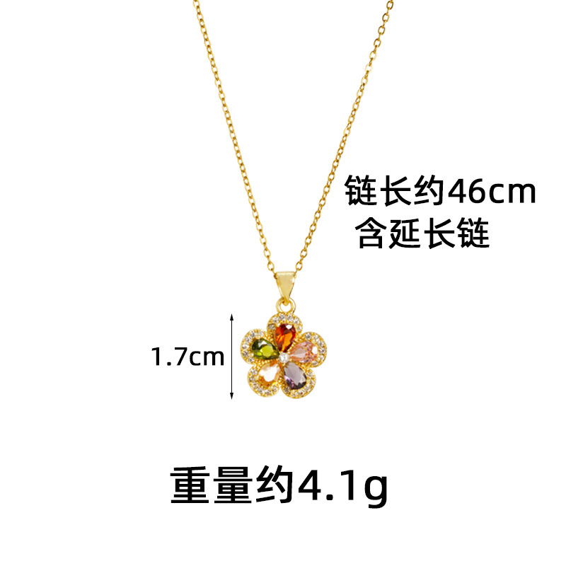 Diseño de collar de oro de arena transfronteriza de Vietnam, aretes de flores de cinco pétalos, juegos de joyería de alta calidad para mujeres que no se desvanecen