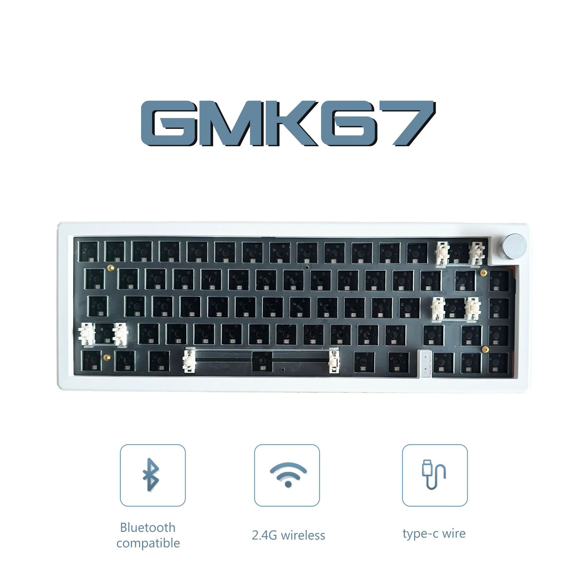 Zuoya GMK67 de tres modelos personalizados Kit de Teclado mecánico de bricolaje con perilla compatible con retroiluminación RGB de enchufe caliente
