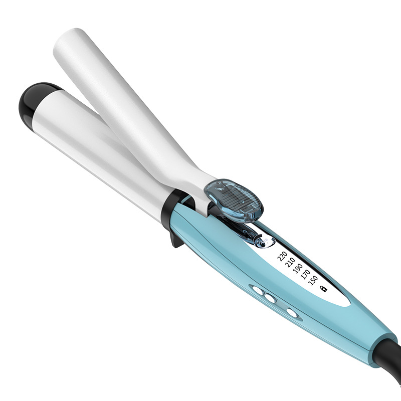 ULELAY跨境液晶陶瓷卷发器 精油喷雾护发蒸气烫发棒 梨花头卷发棒