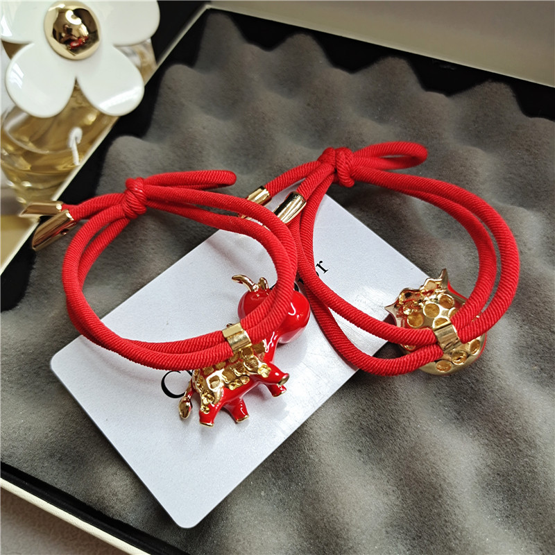 new year gules Tousheng Christmas Headdress Bracelet rubber string Dual use lovely girl Korean Edition Hairpin High elasticity Hair rope