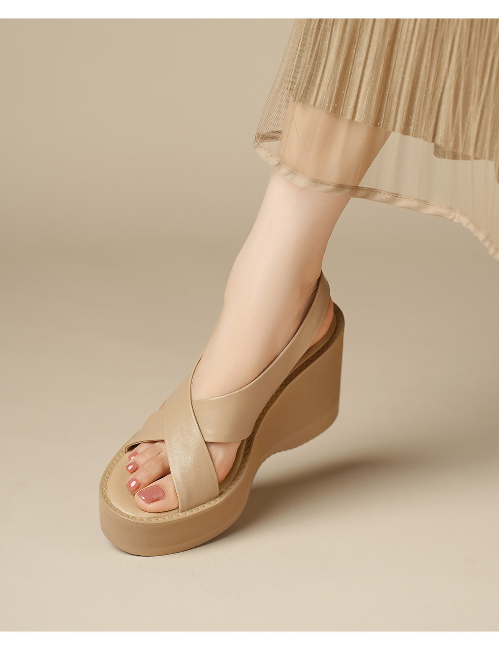 Sandal cao gót nữ hở mũi quai ngang đế xuồng gót 9 cm — đen chi tiết 5