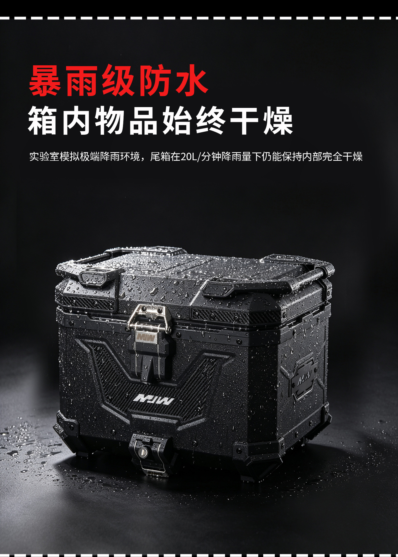 New Model Big Demon Hanging Lock Box Bm Lock 45L55L Quick-Release Motorcycle Aluminum Alloy Tail Box Waterproof Storage Box
