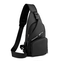 Wholesale New Multi-Pocket USB Men's Chest Bag Fashion Portable Casual Outdoor Sports Chest Cross-Shoulder Bag