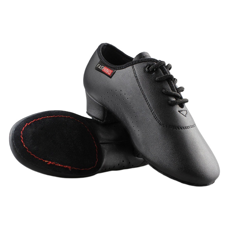Zapatos de baile para niños Zapatos de baile latino para niños Zapatos de baile de tacón medio para hombres Rendimiento de baile moderno Zapatos de cuero de PU Zapatos de baile cuadrados Zapatos de suela suave