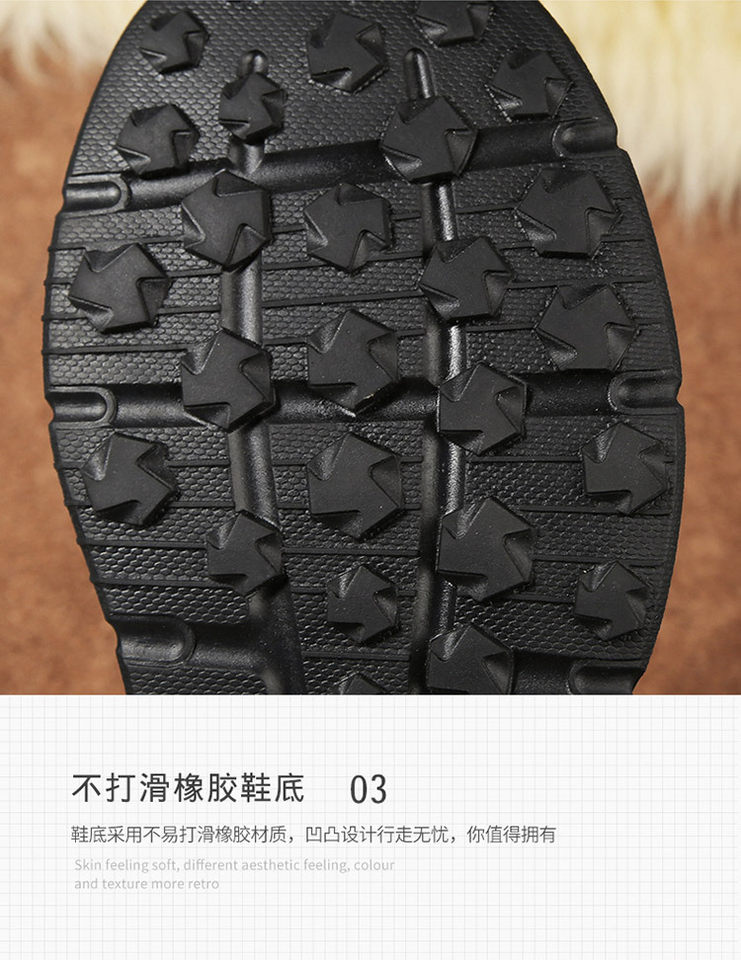 Giày bốt cổ cao nam da heo lót lông giữ ấm đế dày chống trượt — 618 kaki, 618 màu xám, 618 màu đen chi tiết 9