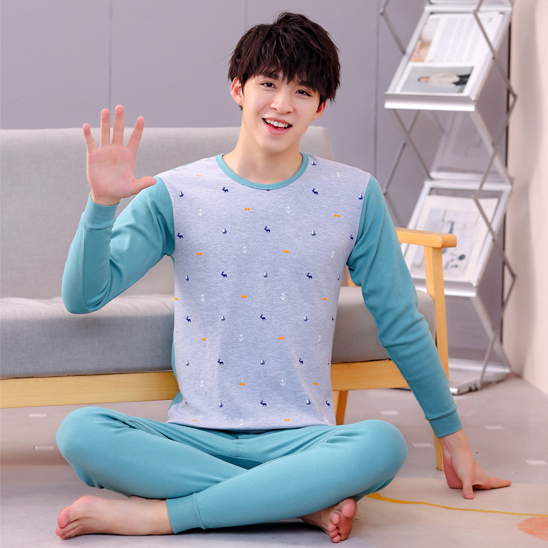 Adolescentes medio y grande ropa interior para niños traje de niños extra grande ropa de otoño pantalones largos traje suéter de algodón ropa interior larga para hombres