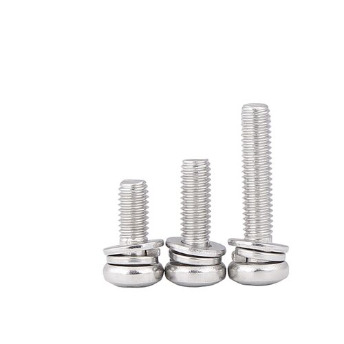 Factory direct 304 stainless steel cross pan head round head three combination screws M2M3M4M5M6M8 GB9074.8