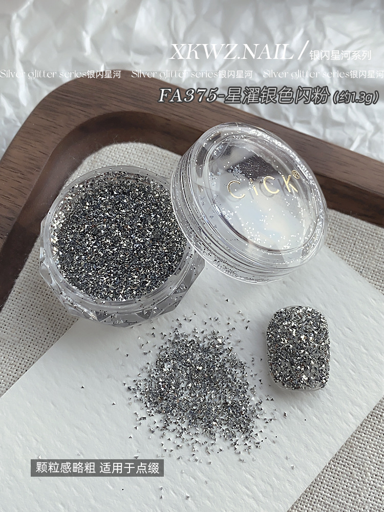 FA375-star silver glitter