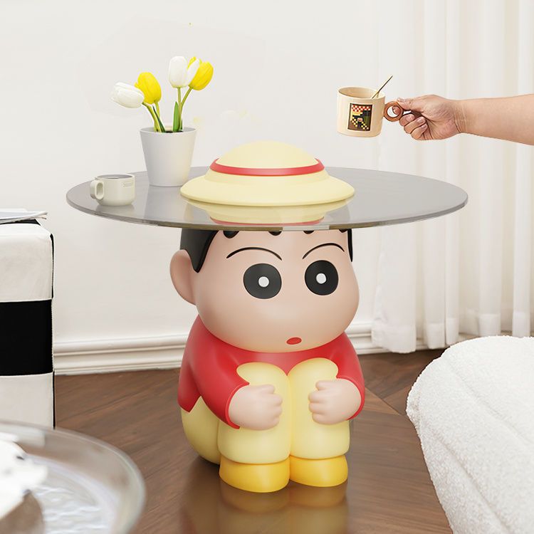 Crayon Shin-Chan Ornaments Creative Coffee Table Living Room Floor-Standing Sofa Home Internet Celebrity Mini Table Balcony Bedroom Bedside