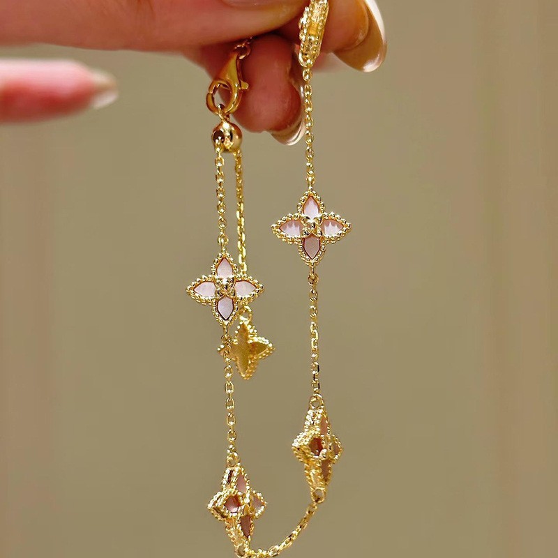 Golden fuchsia bracelet