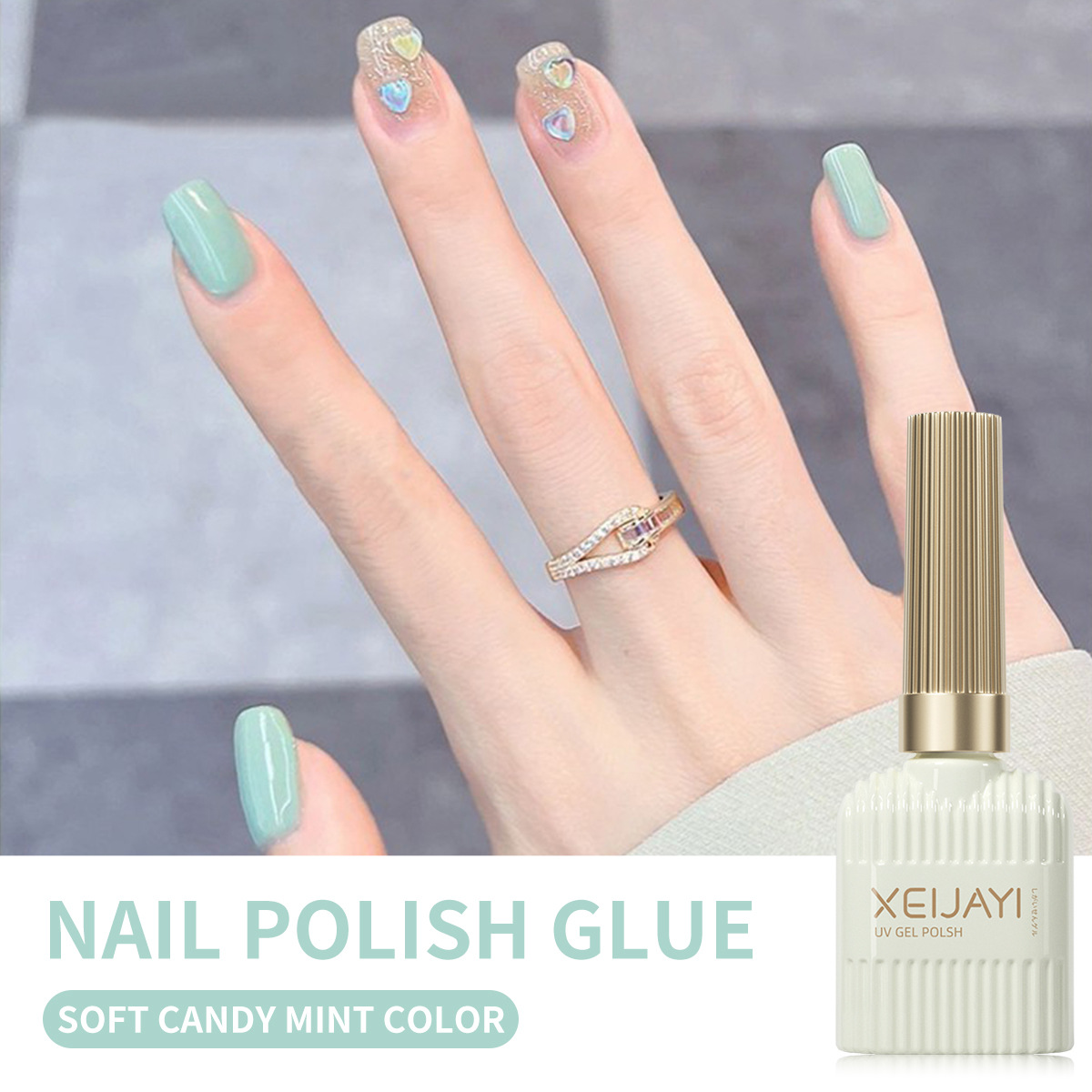 Esmalte Gel Verde Menta Sin Enjuague Secado Rápido para Salón de Uñas image 3
