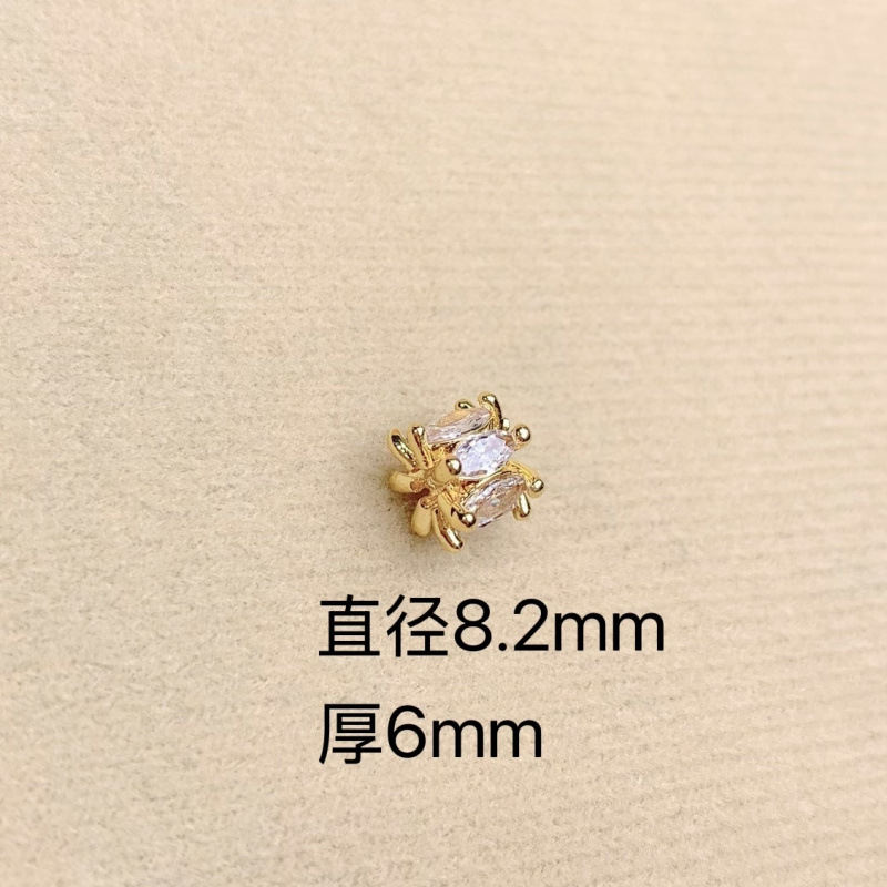 B34 골드 다이아몬드 스페이서 비즈 2개