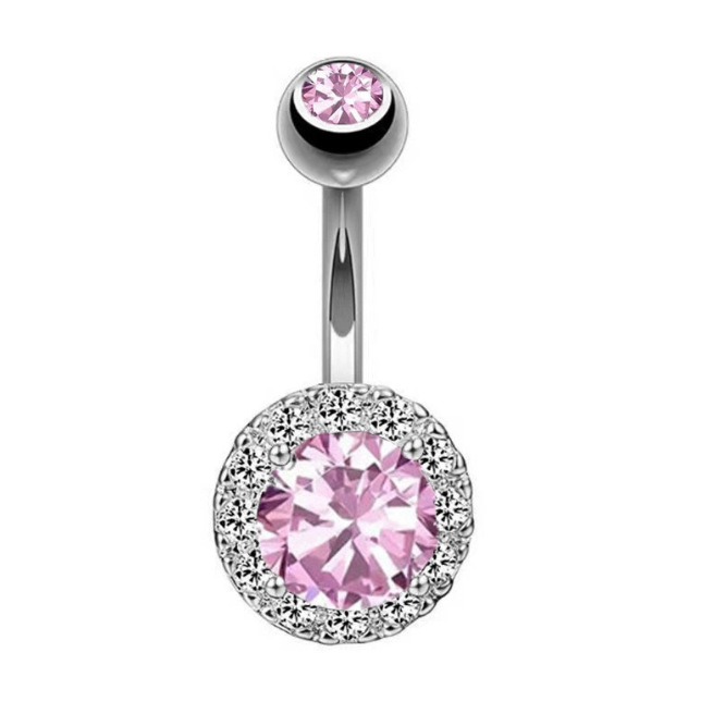 Piercing nombril cœur en acier inoxydable avec zirconia_voghion.com