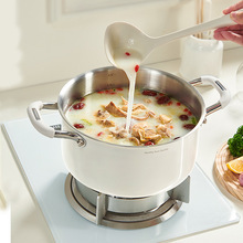 陶瓷无涂层不锈钢加深汤锅家用燃气电磁炉蒸煮炖锅双耳蒸锅代发