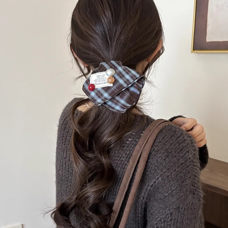 Toallas cuadradas de alta sensación arco intestino grueso anillo de cabello red rojo 2025 nuevo caballo de cola alta cuerda de cabello de niñas correa de cabello