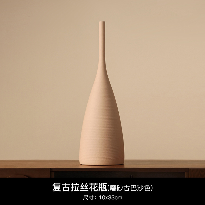 Beihanmei Jingdezhen jarrón de cerámica cepillado hecho a mano retro wabi-ji sala de estar del hogar decoración de Morandi