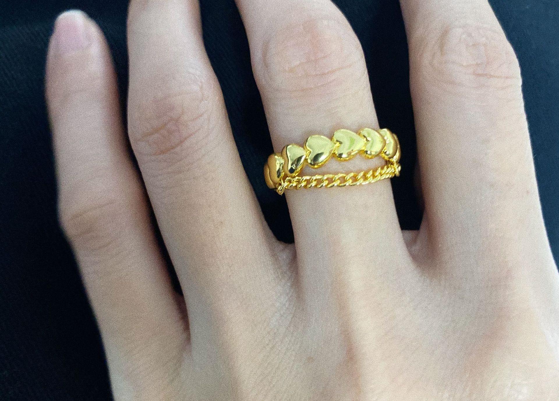 Simple Style Heart Shape Copper Plating Rings 1 Piece