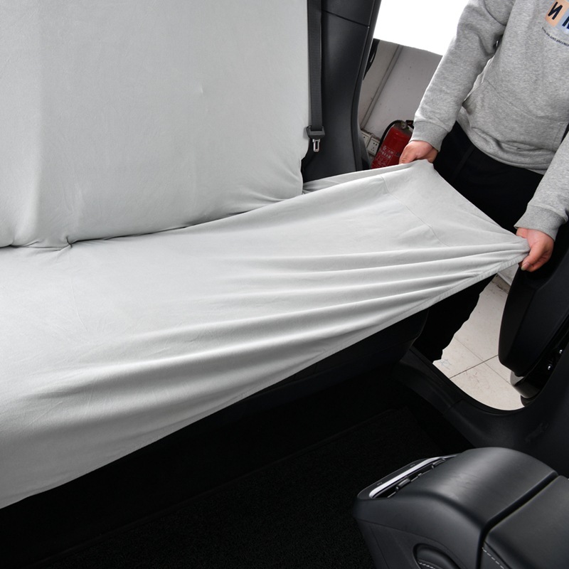Elastic Car Seat Cover, Derong Rear Seat Cushion Cover, Seat Cushion, Backrest and Headrest Integrated Cover, Dust-Proof and Stain-Resistant, Single Layer