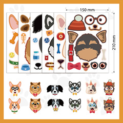 CM2210002 Amazon sticker Cartoon sticker Dog head puzzle DIY sticker self-adhesive sticker
