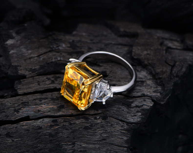 Fashion Geometric Sterling Silver Inlay Zircon Rings 1 Piece