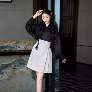 New Chinese Style National Style Daily Skirt Short Horse-faced Skirt 2024 New Improved Tall and Slim Ming Style Hanfu Skirt