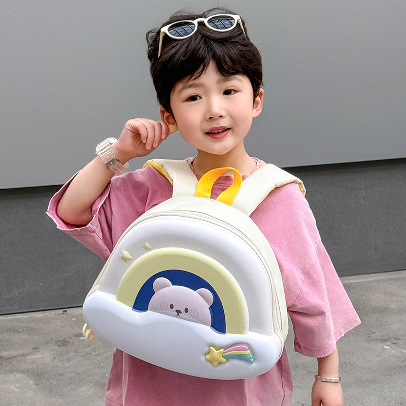 Nueva mochila de cáscara de huevo para niños, suave y linda nube, oso, mochila para niños y niñas, mochila escolar para estudiantes de jardín de infantes