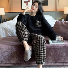 珊瑚绒睡衣女秋冬季 2025新款加厚保暖法兰绒 可外穿家居服图片色