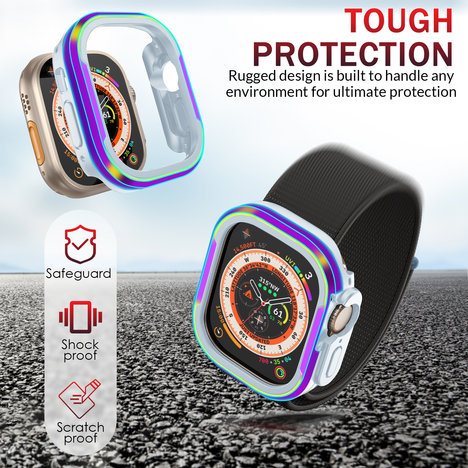 Aplicable Apple WatchS10 funda protectora Apple S987654SE generación caja de reloj de metal TPU a prueba de caídas