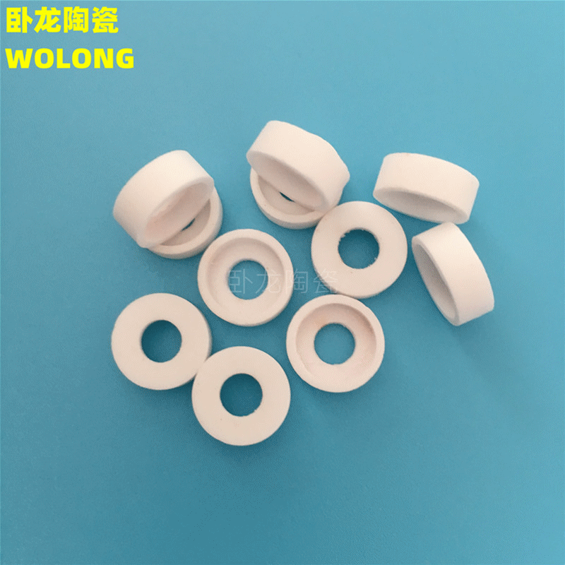 供应圆形高温绝缘高频瓷陶瓷帽耐磨带孔耐火隔热电热陶瓷帽制作