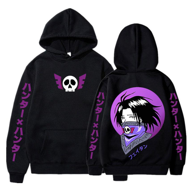 Cross-Border Export Hunter X Hunter Anime Print Trendyy Street Fashion Autumn and Winter Non-Velvet Cotton Hooded Sweatshirt Cross-Border Export Hunter X Hunter Anime Print Trendyy Street Fashion Autumn and Winter Non-Velvet Cotton Hooded Sweatshirt