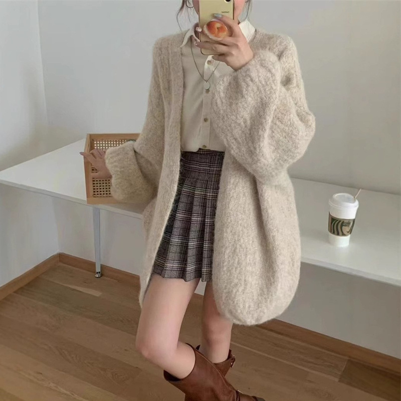 毛衣外套软糯慵懒风2025年秋冬新款宽松百搭女式毛衣韩系针织开衫|undefined
