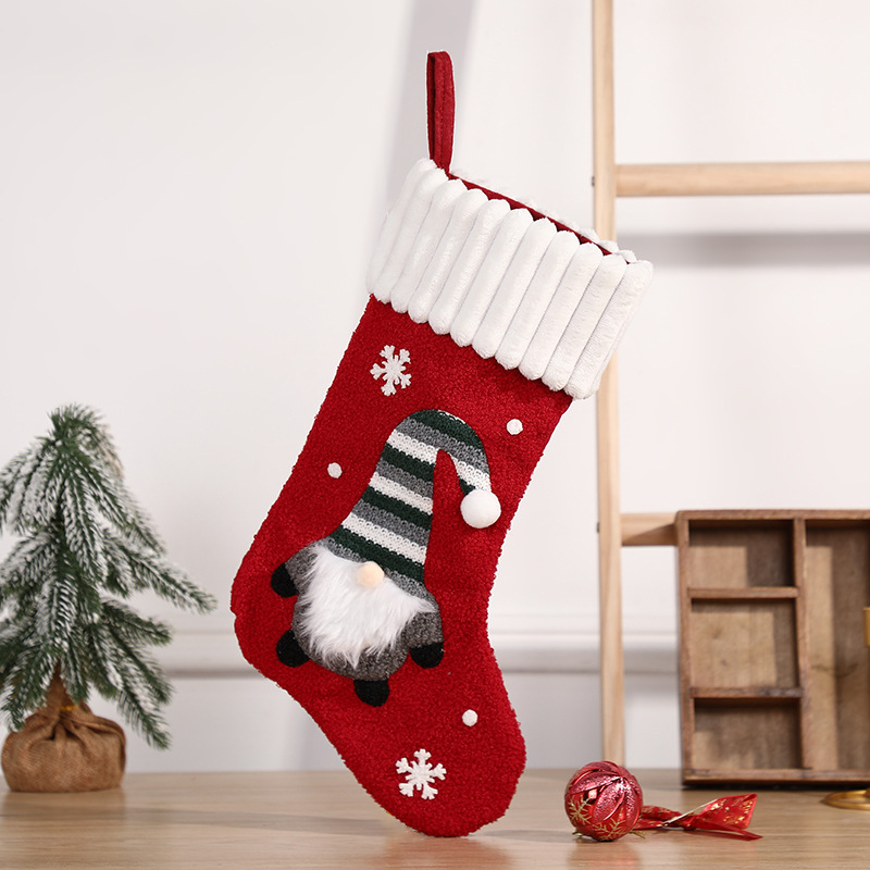 新しいクリスマス装飾キャンディー靴下刺繍老人クリスマス靴下クリスマス子供ギフト靴下プレゼント袋ストラップ|undefined