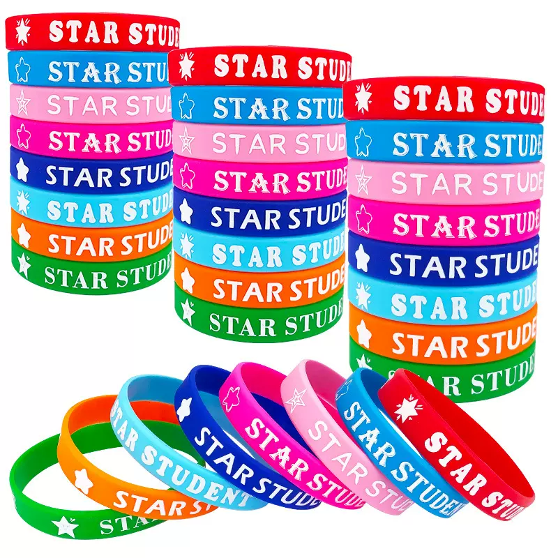 亚马逊Star Student Wristbands 硅胶手环学生励志礼物矽胶手腕带
