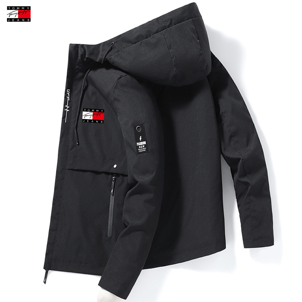 Kişi üçün kapüşonlu yüngül jaket, yaz-payız üçün