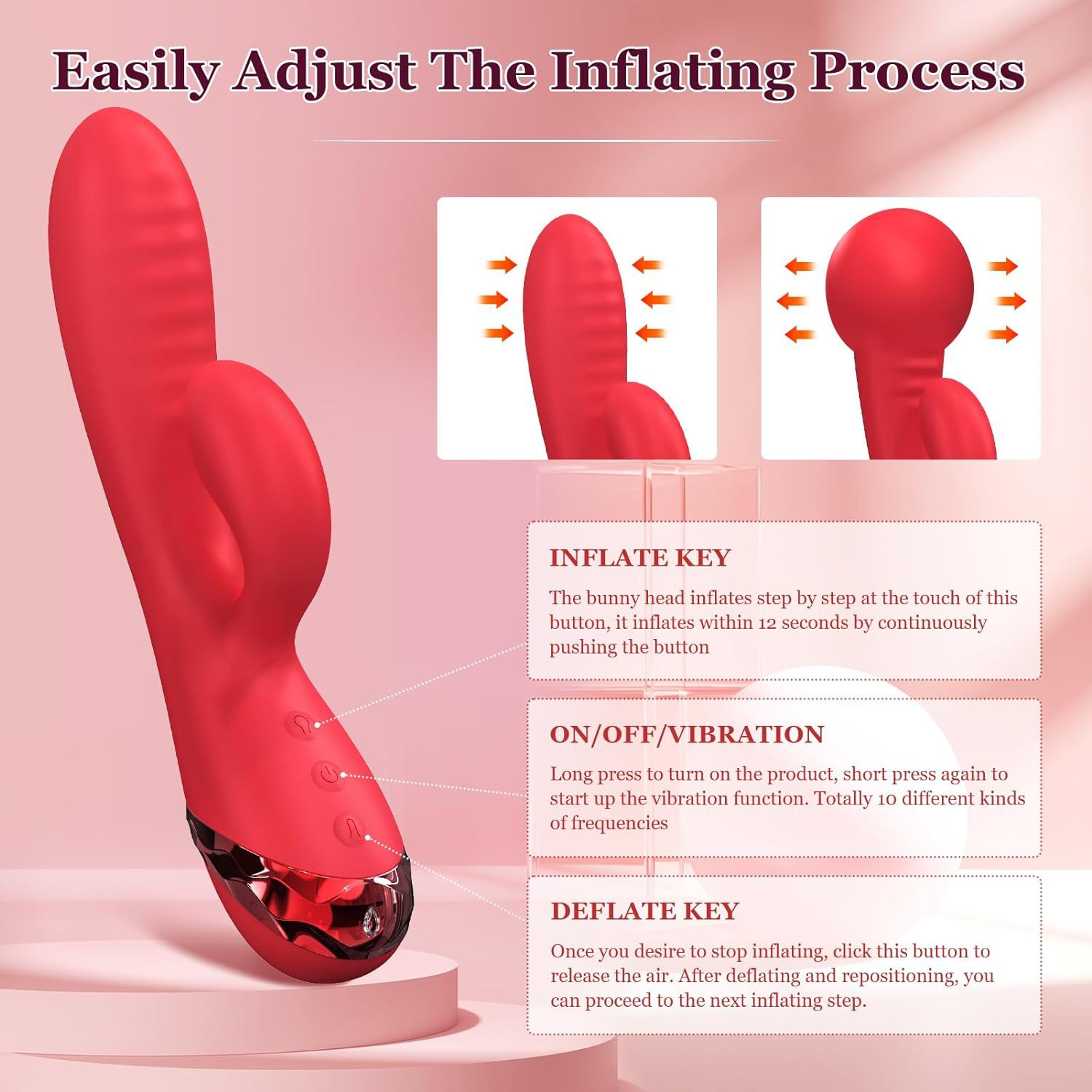 Inflatable Vibrator For Women With 10 Intensity Strong Vibration_voghion.com