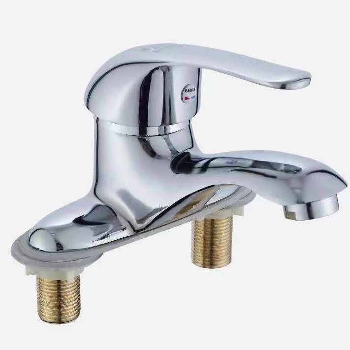 Lavabo de baño de comercio exterior, grifo de agua fría y caliente de doble orificio, lavabo de baño, lavabo, válvula mezcladora de doble uso, a prueba de salpicaduras