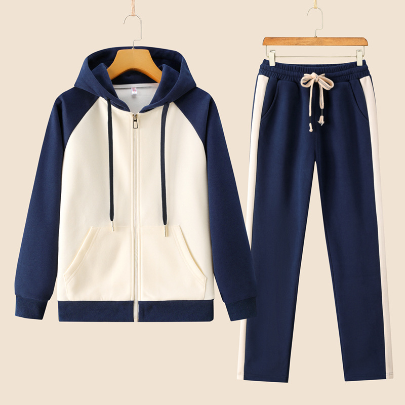 New Casual suit Fashion Brand Fashion Spring and Autumn Sports Women Hooded Sweat Solid Color All-match Pants suit