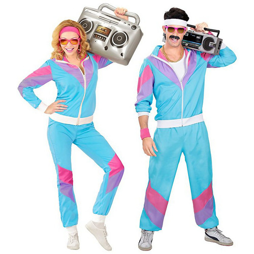Halloween Costumes 80's Retro Disco Hip Hop Blazer Pants Suit Men's and Women's Adult Dance Wear