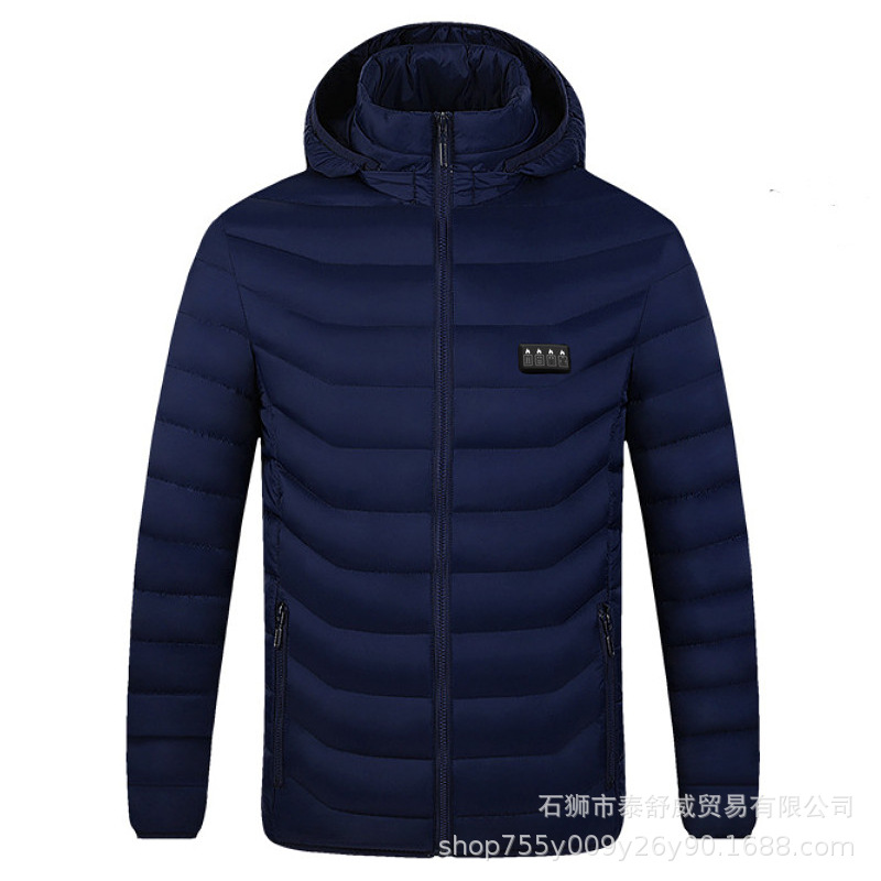 Los fabricantes venden al por mayor ropa de algodón con calefacción inteligente de invierno, ropa de algodón con calefacción eléctrica cálida, cuatro controles, 19 zonas, ropa de algodón con calefacción eléctrica