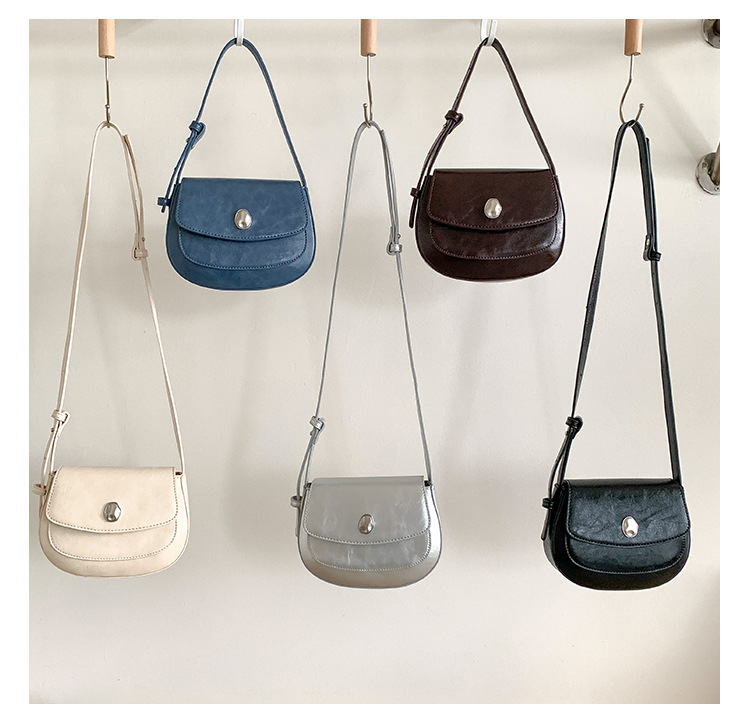 Nuova borsa a tracolla piccola a conchiglia sottobraccio, da donna, solida e semplice, con patta, di alta qualità_voghion.com